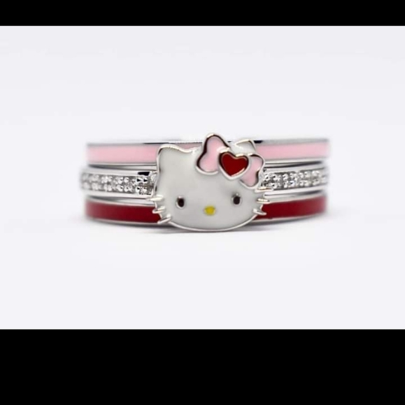 Hello Kitty 3 pc Stackable Rings.Size 7 - Picture 4 of 4